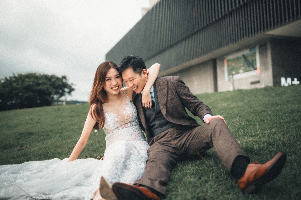 Laughing on the grass
